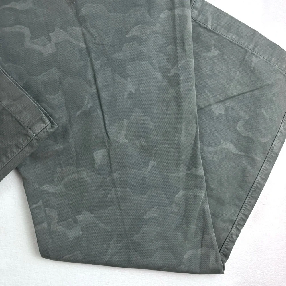 NWT Banana Republic Green Aiden Camo 100% Cotton Slim Straight Chino Pants 36/36